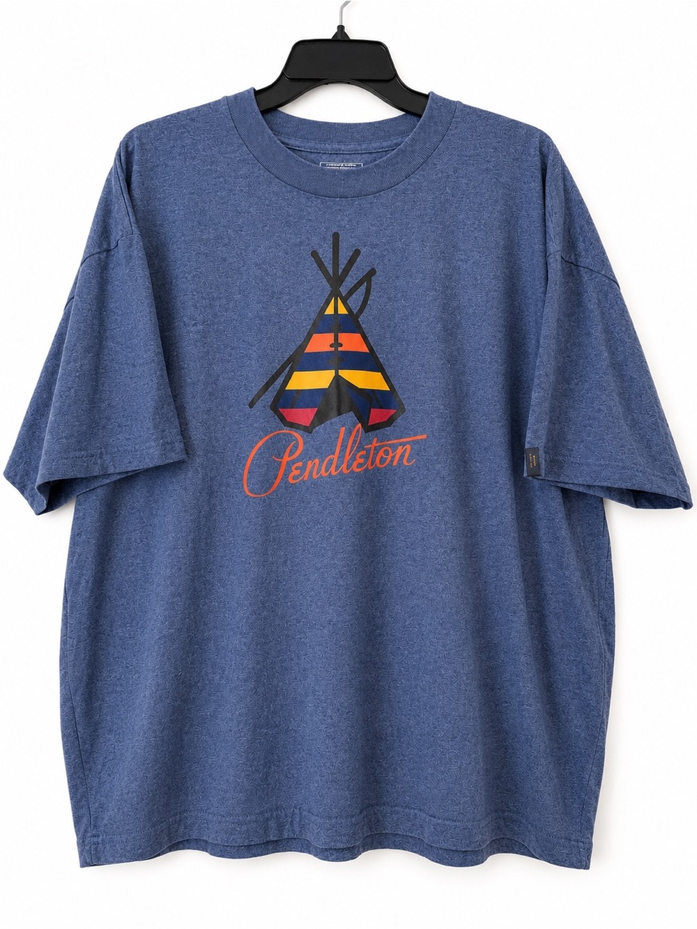 Pendleton Blue Tee with Colorful Teepee Graphic